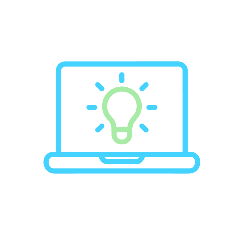 lightbulb on laptop icon