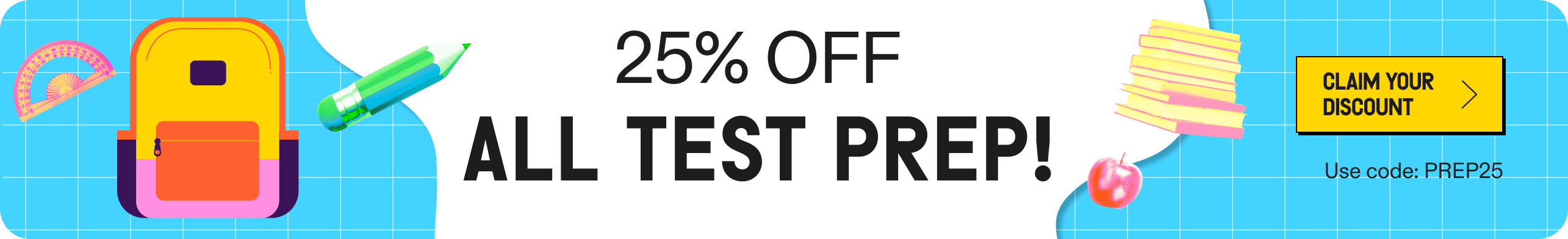25% off praxis test prep