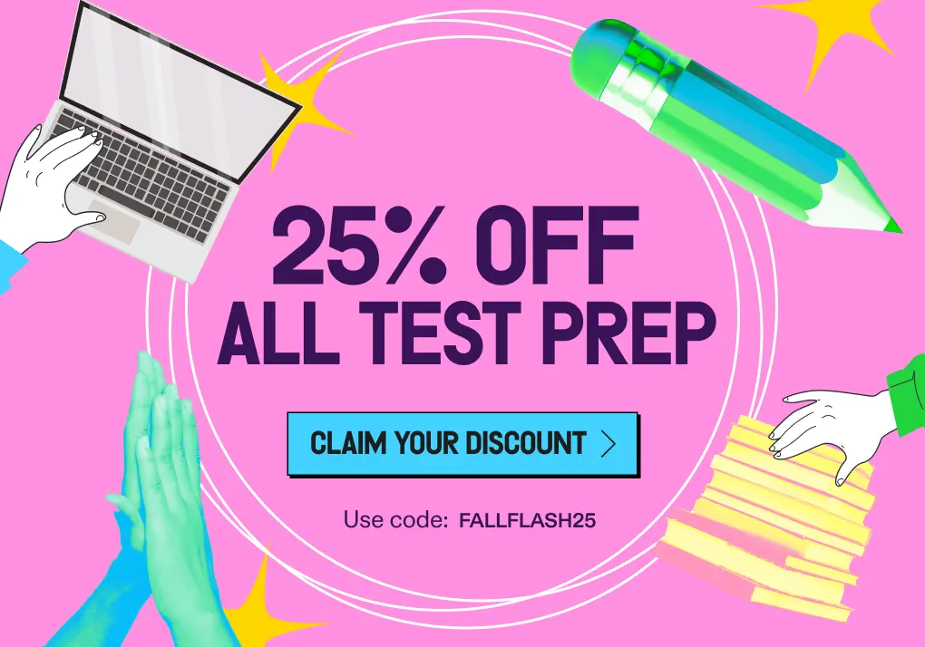 25% off test prep