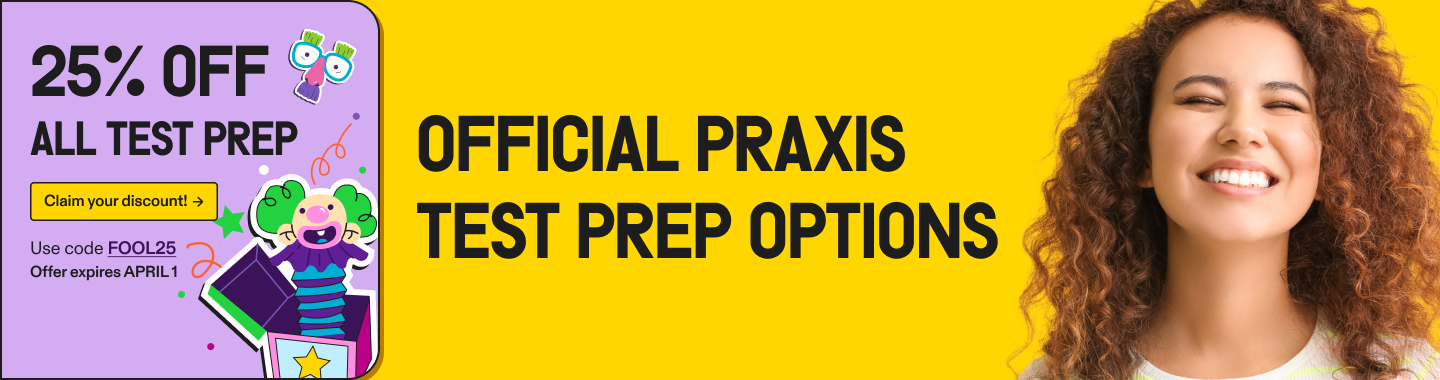 25% off praxis test prep