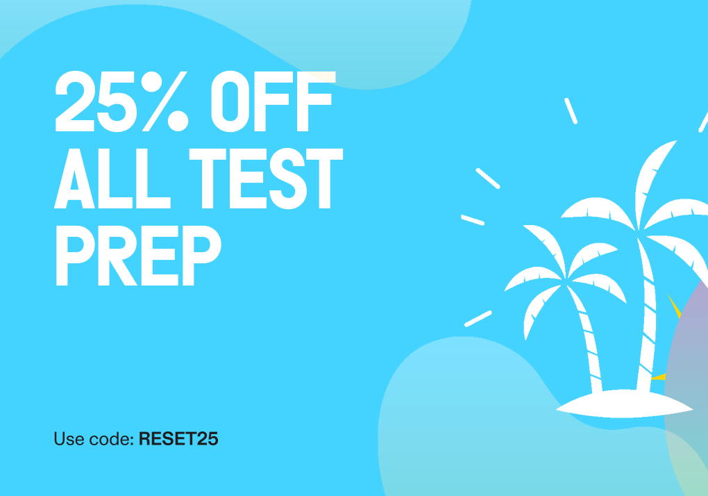 25% off test prep