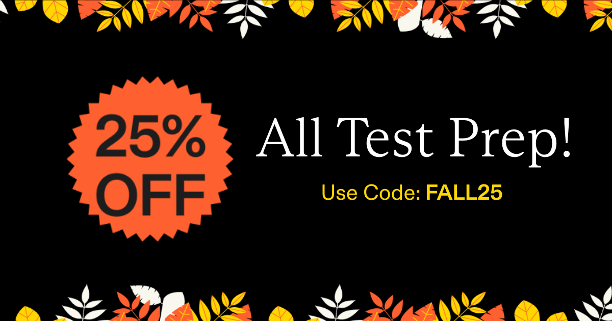 25% off test prep
