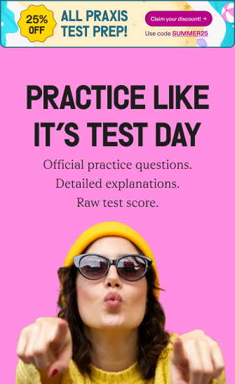25% off praxis test prep