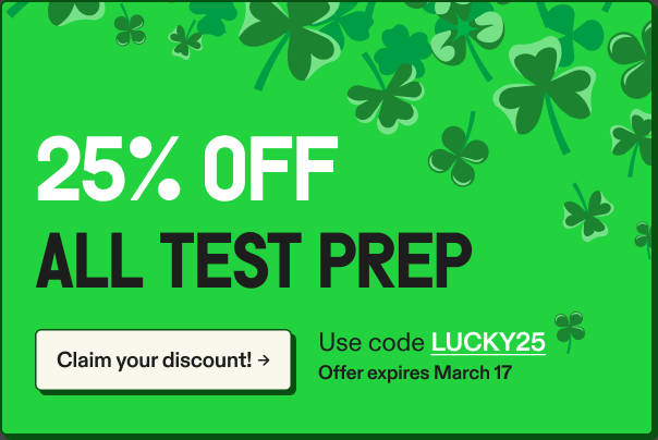 25% off test prep