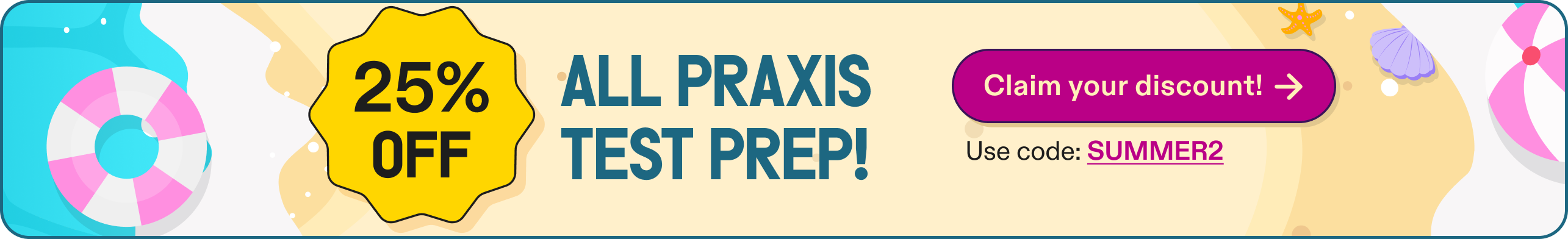 25% off praxis test prep