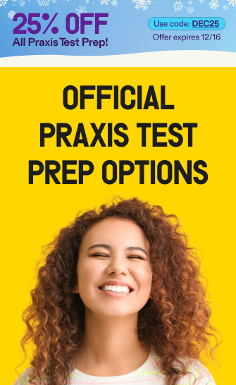 25% off praxis test prep
