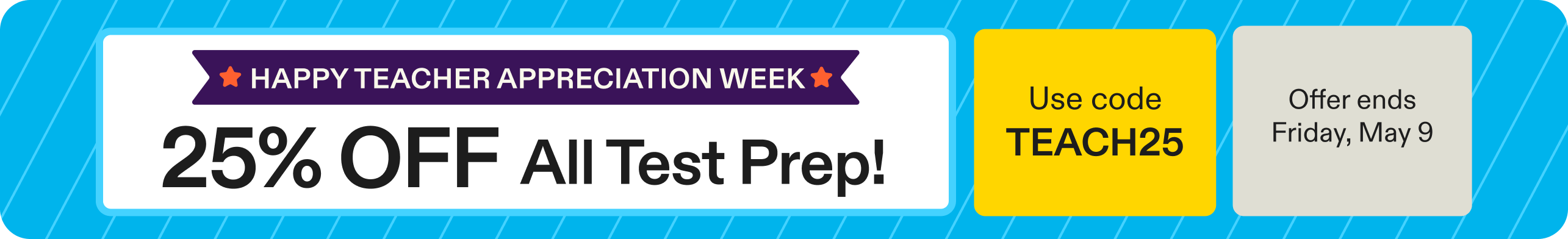 25% off all test prep